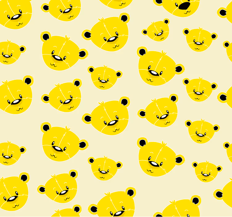 Yellow blind with adorable bear print - TenStickers
