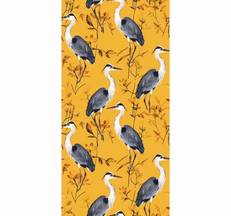 Yellow blind with heron pattern - TenStickers