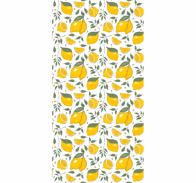 Yellow blind lemons and cream flowers - TenStickers