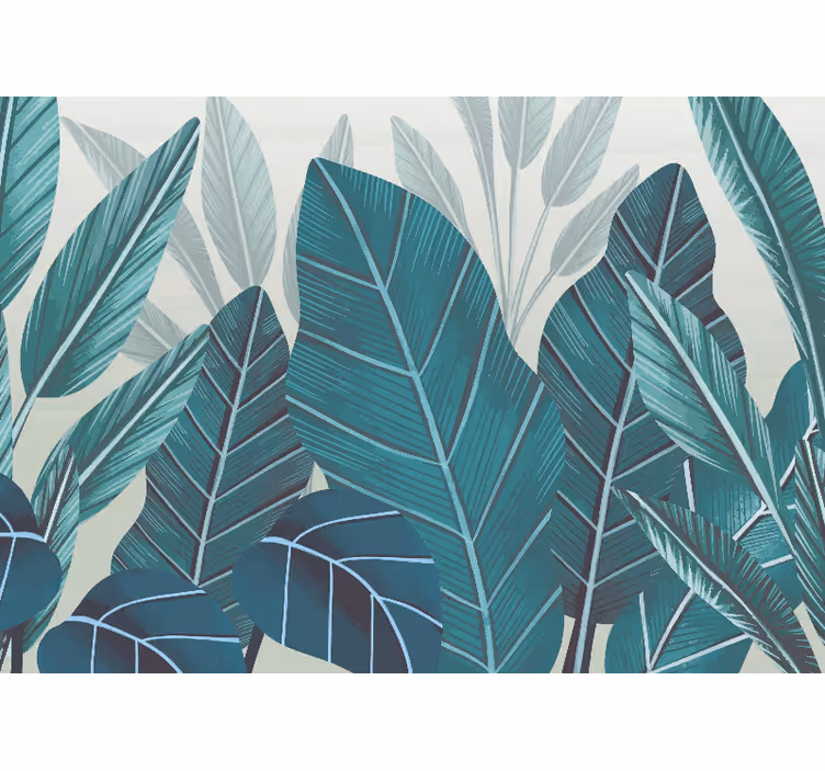 Kitchen blind 3d watercolor tropical leaves - TenStickers