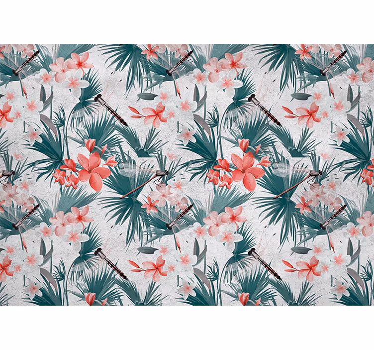 Tropical plants and flowers kitchen blind - TenStickers