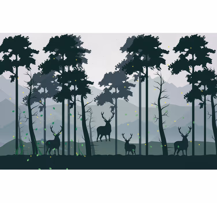 Kitchen blind silhouette forest scandinavian - TenStickers