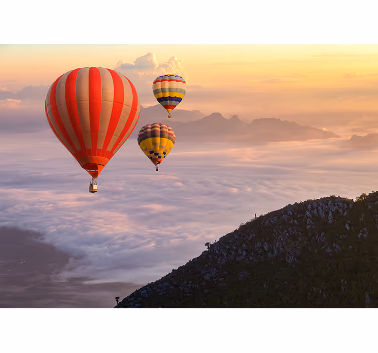 Kitchen blind hot-air balloons floating above - TenStickers