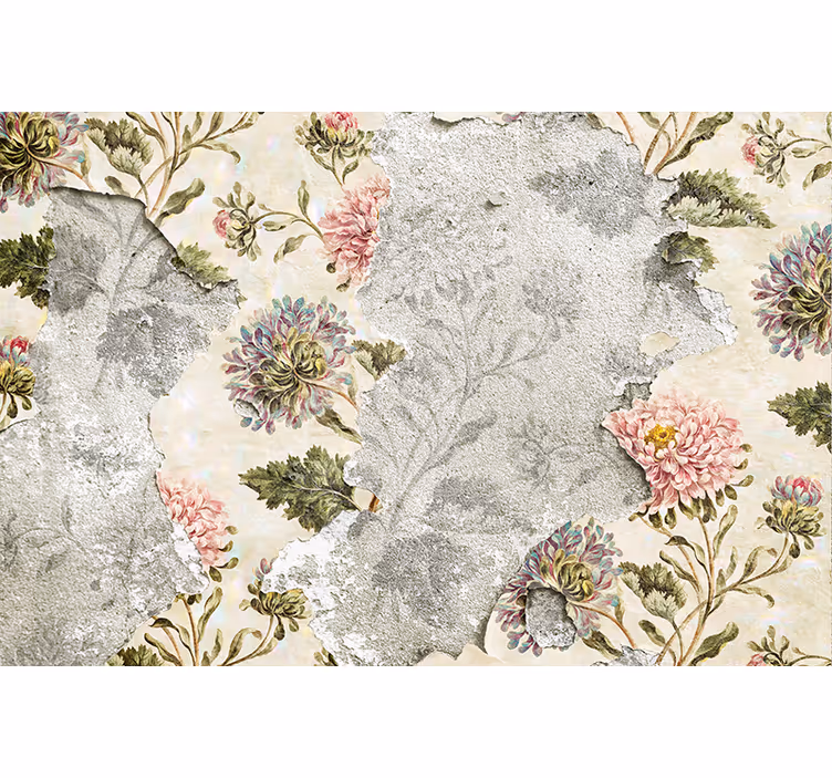 Vintage style flowers with beige background kitchen blind - TenStickers