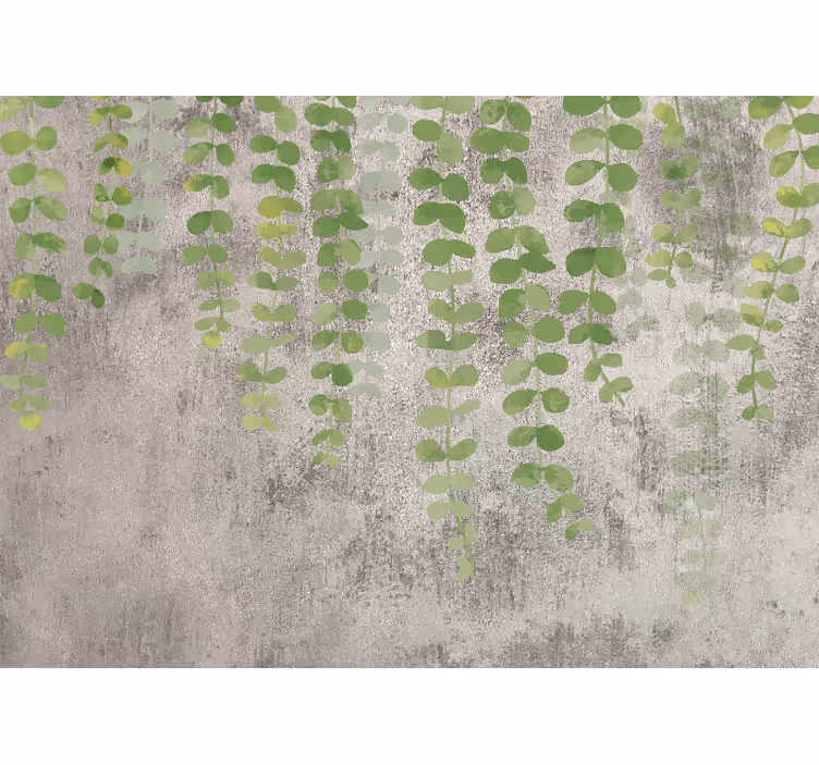 Kitchen blind with hanging plants on concrete texture - TenStickers