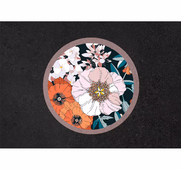 Kitchen blind puppy flowers in circle - TenStickers