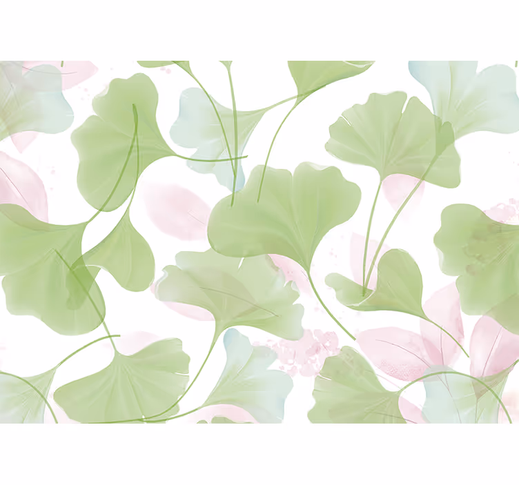 Kitchen blind with glamour watercolor ginkgo leaves - TenStickers