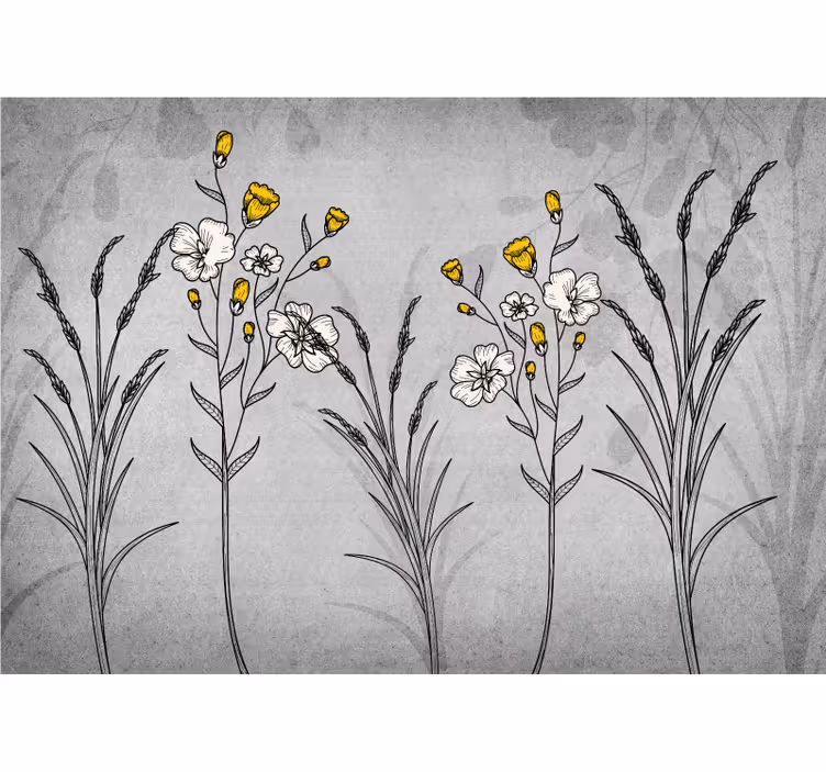 Kitchen blind with scandinavian grey plant design - TenStickers