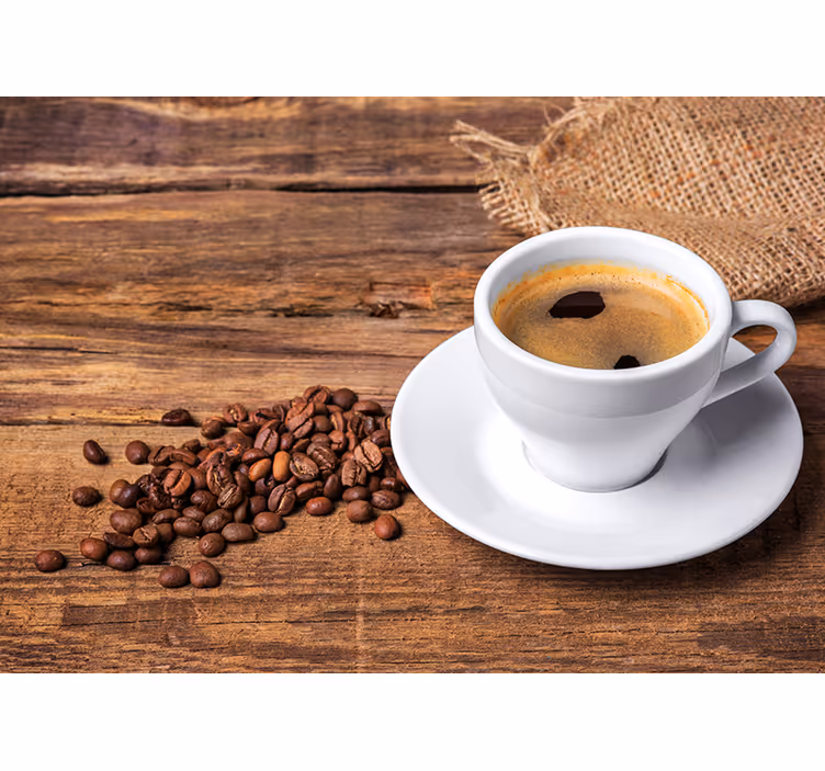 Kitchen blind coffee on a wooden table - TenStickers