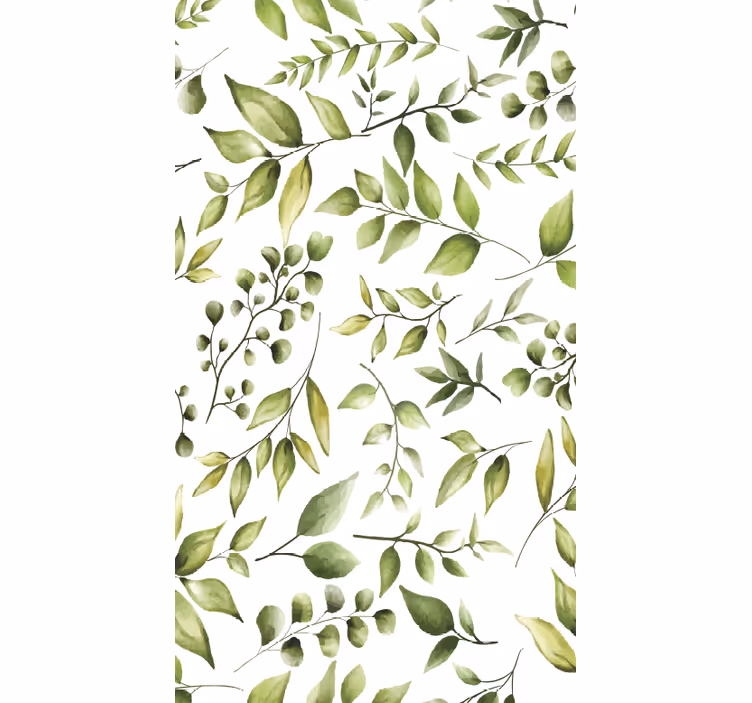 Kitchen blind watercolor eucalyptus leaves - TenStickers