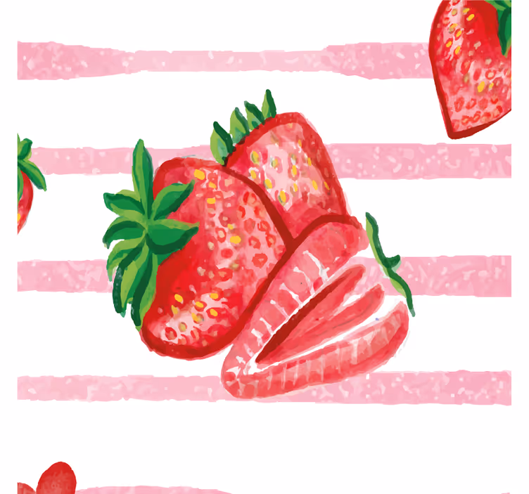Kitchen blind with seamless strawberries design - TenStickers