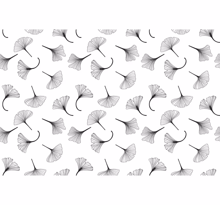 Kitchen blind ginkgo leaves black pattern - TenStickers