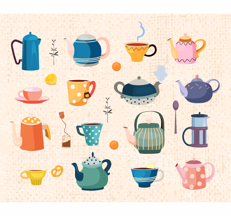 Vintage tea kitchen blind - TenStickers