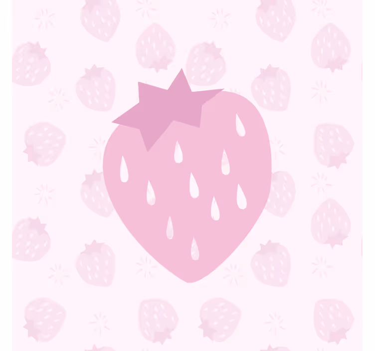 Kitchen blind with strawberries pattern on pink - TenStickers