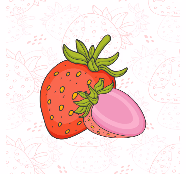 Kitchen blind seamless red and pink strawberries - TenStickers