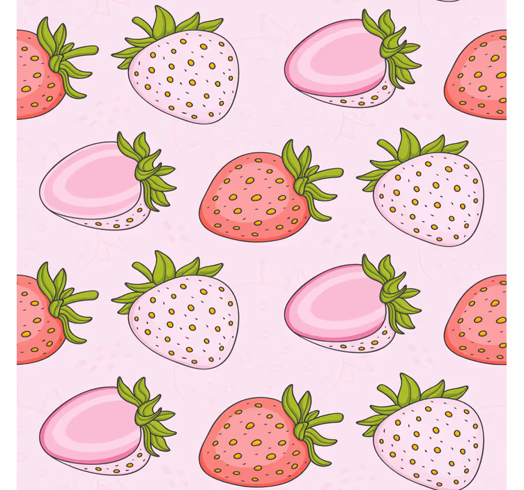 Kitchen blind seamless pink and red strawberries - TenStickers