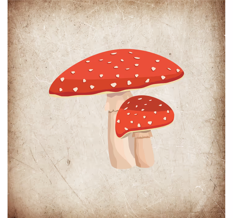 Kitchen blind with amanita mushroom illustration - TenStickers