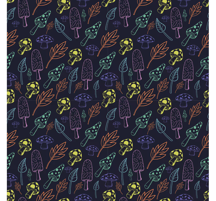 Kitchen blind with colorful mushrooms pattern - TenStickers