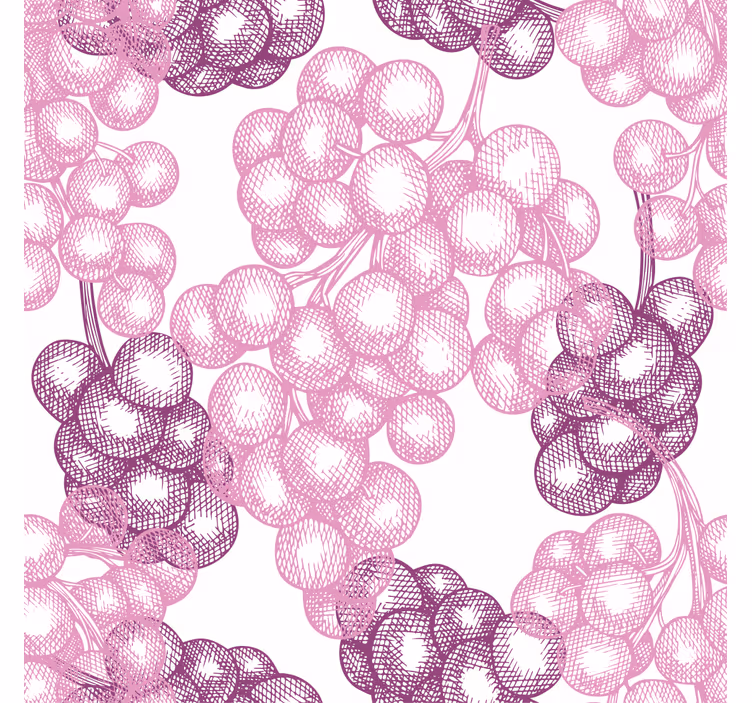 Kitchen blind with hand-drawn pink and purple grapes - TenStickers