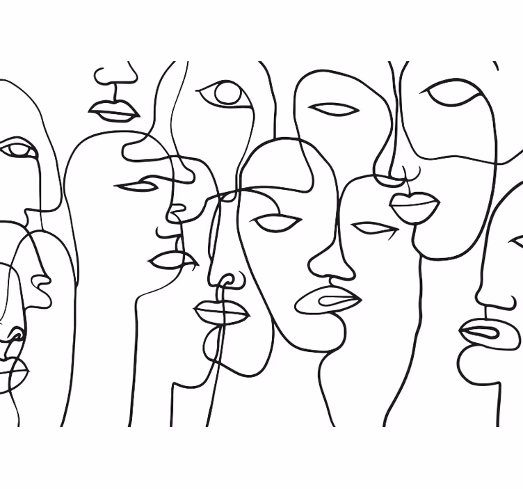White blind with face pattern design - TenStickers