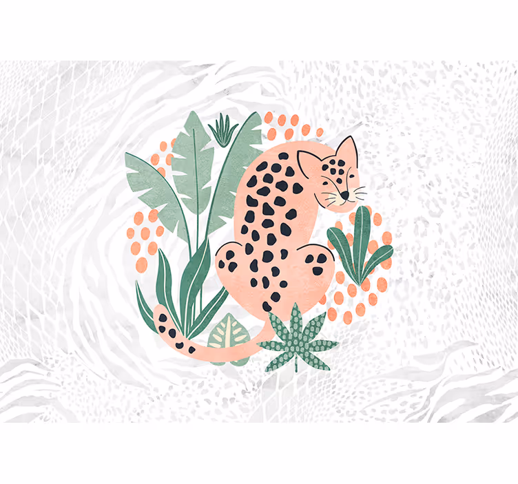 White blind with tropical trees and tigers - TenStickers