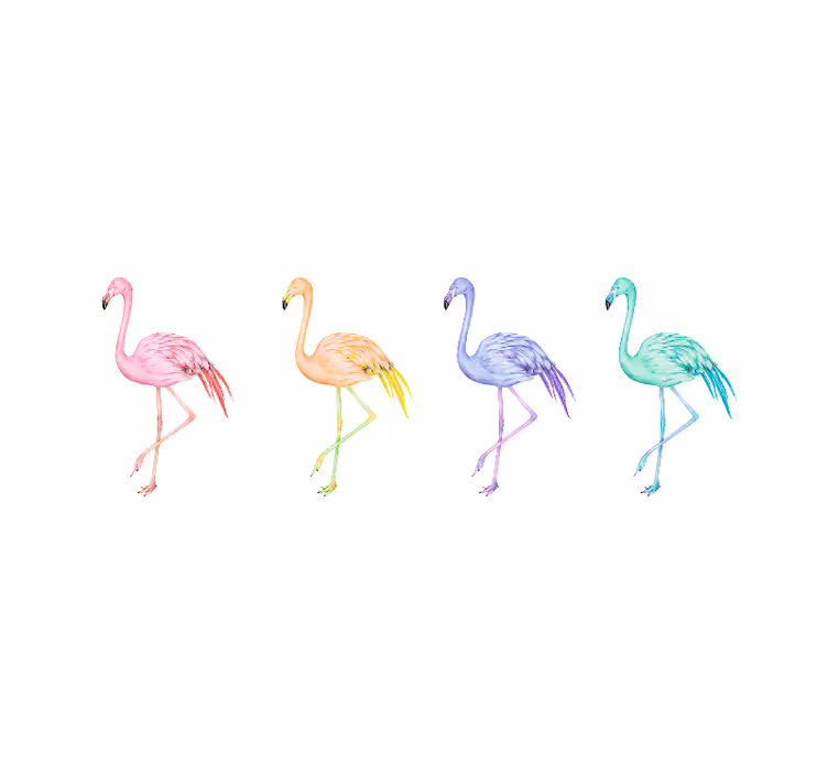 White blind with colorful seamless flamingos - TenStickers