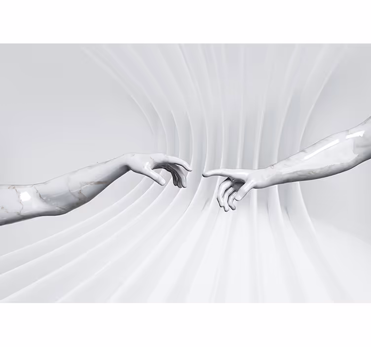 White blind optical illusion of creation of adam - TenStickers