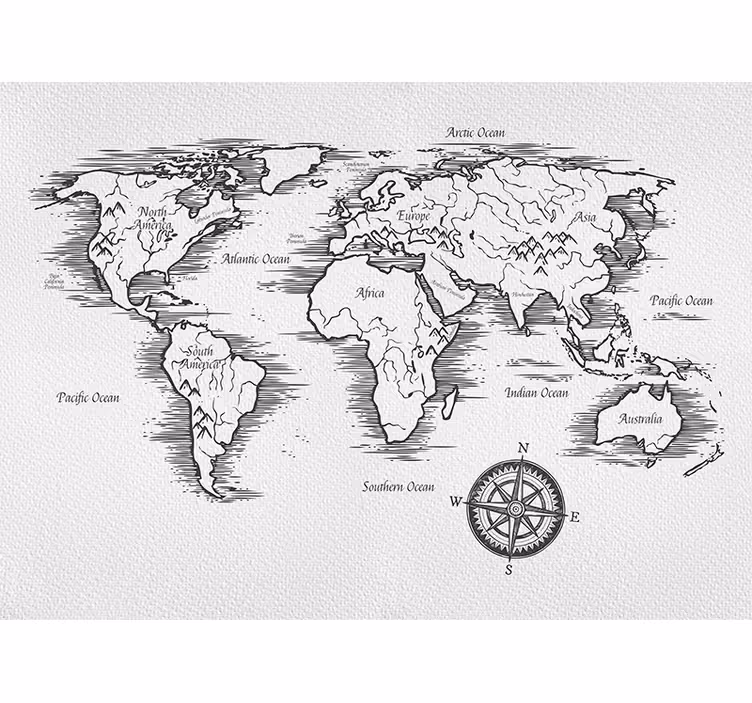 White blind with elegant world map design - TenStickers