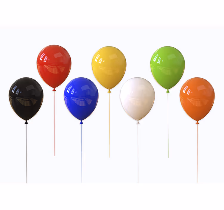 White blind 3d realistic colored balloon - TenStickers