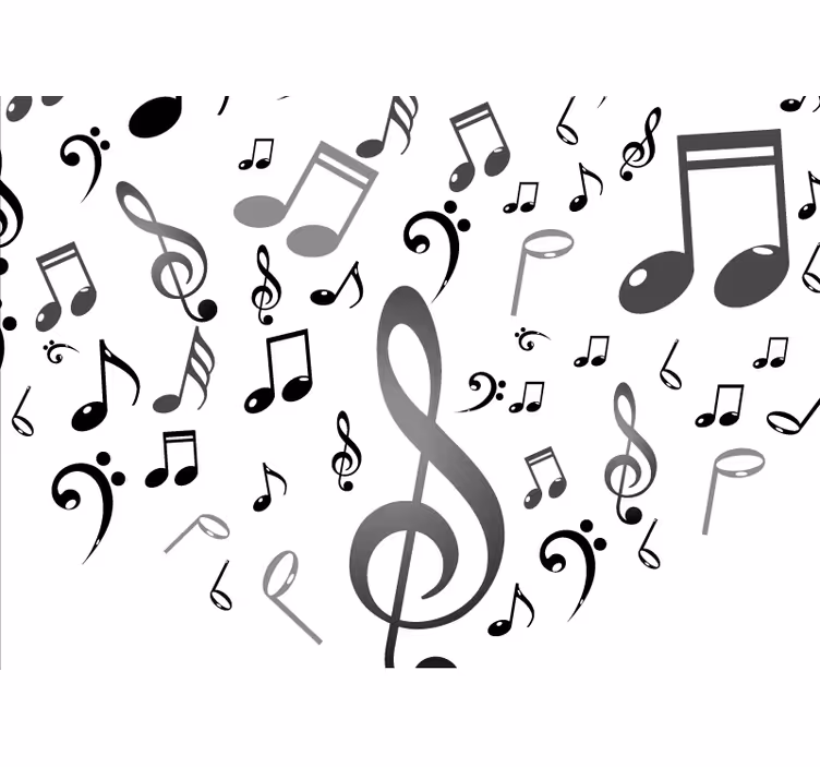White blind with musical notes design - TenStickers