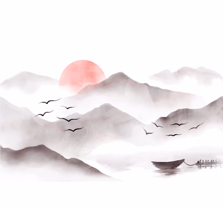 White blind watercolor mountains - TenStickers