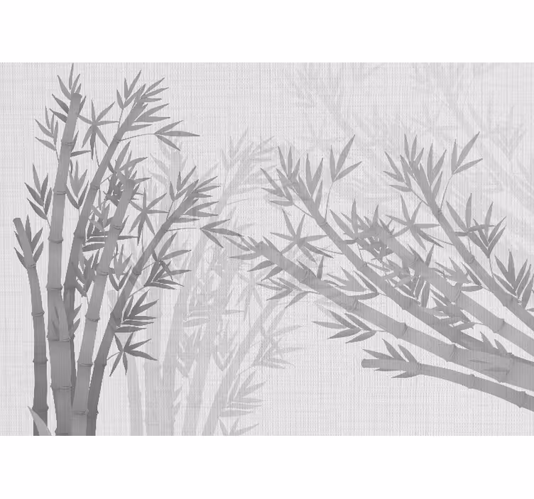 White blind with textured japandi bamboo leaves - TenStickers