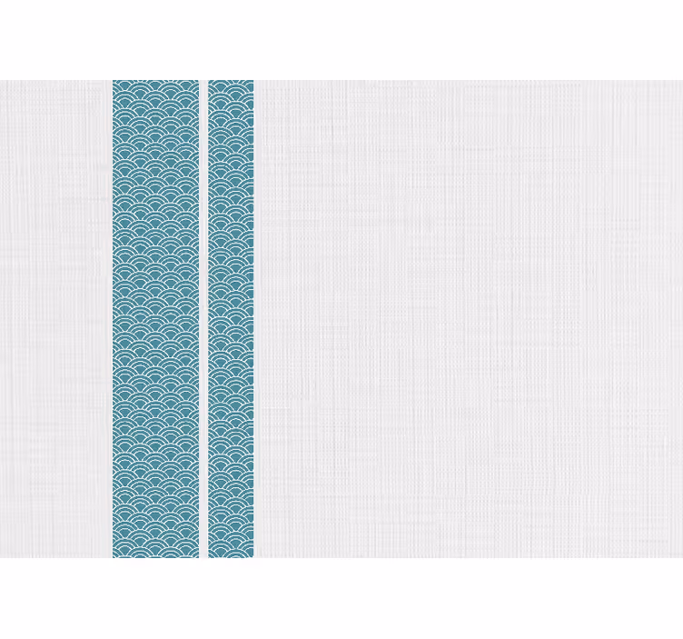 White blind with japandi minimalist blue stripes - TenStickers