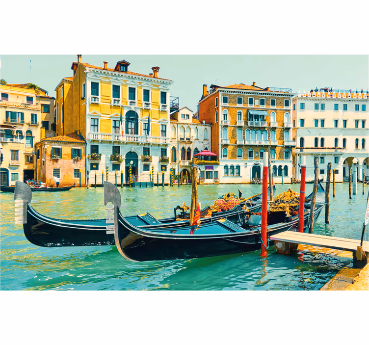 Living room blind aquarella venecia's canals - TenStickers