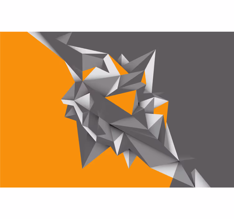 Living room blind in gray and orange geometric design - TenStickers