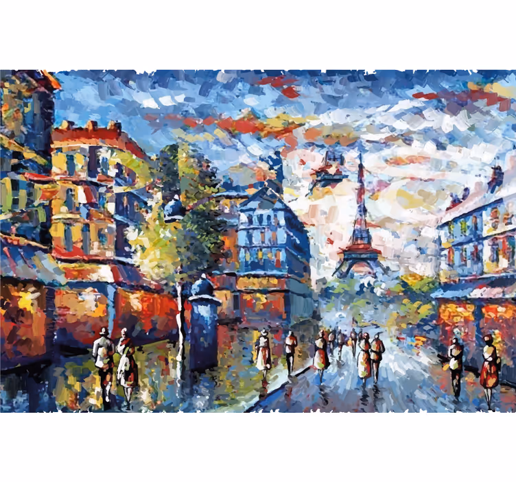 Living room blind parisian bohemian watercolor - TenStickers