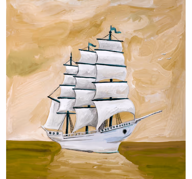 Living room blind contemporary painting ghost ship - TenStickers