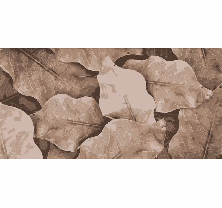 Living room blind in beige dried leaves pattern - TenStickers