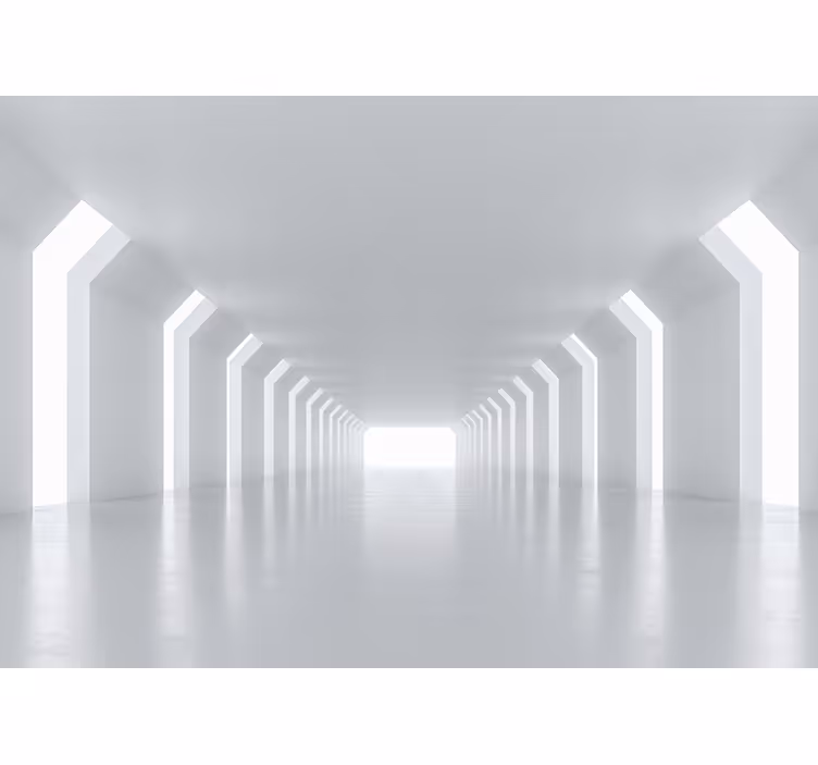 White blind futuristic corridor view - TenStickers