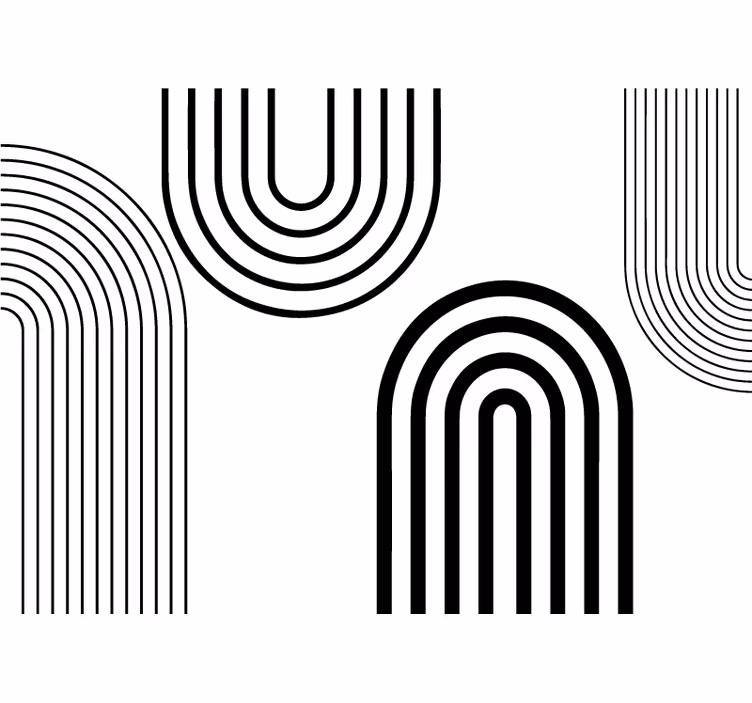 White blind with sleek minimalist black arcs - TenStickers
