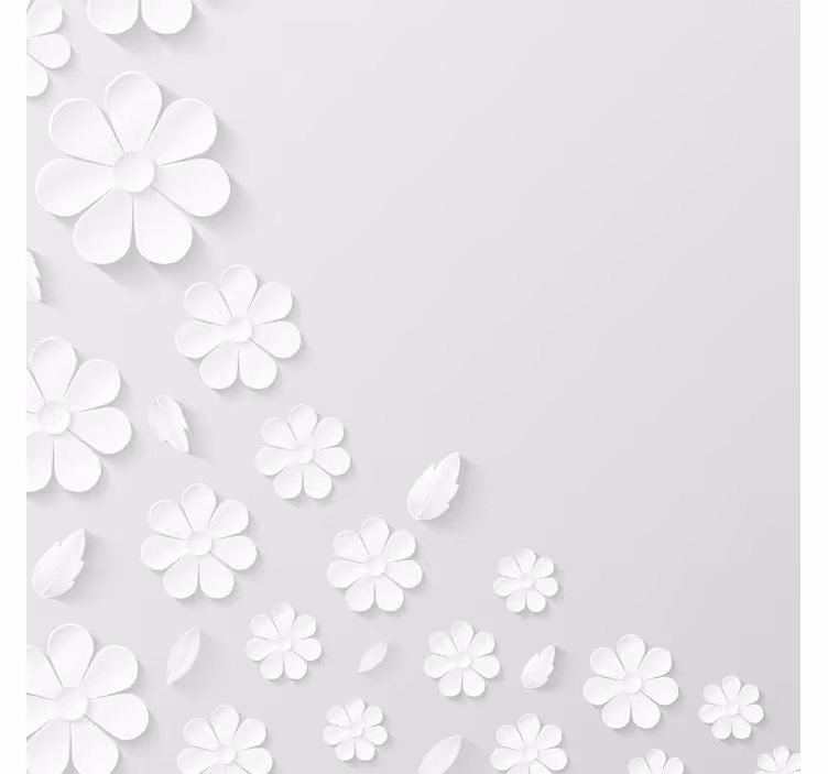White blind with white paper flower background - TenStickers