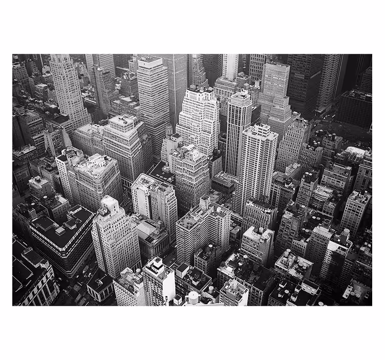 Black blind new york aerial monochrome - TenStickers