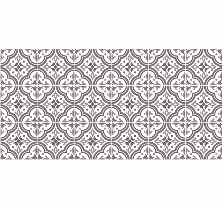 Grey blind with classic grey floral design - TenStickers