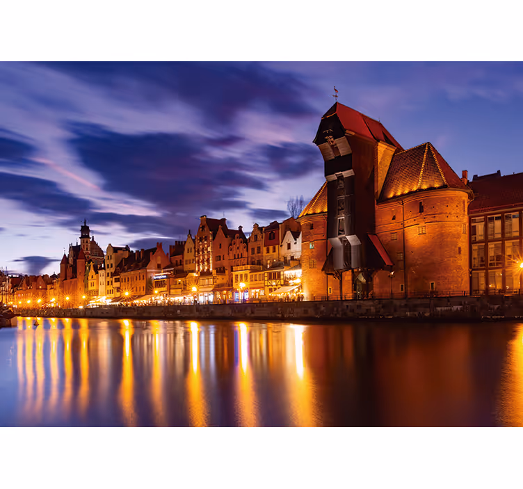 Blue blind gdańsk by night - TenStickers