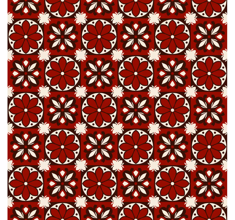 Red blind with vintage tile design - TenStickers