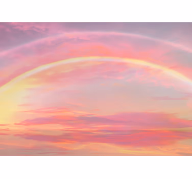 Pink blind in a pink sky with rainbow - TenStickers