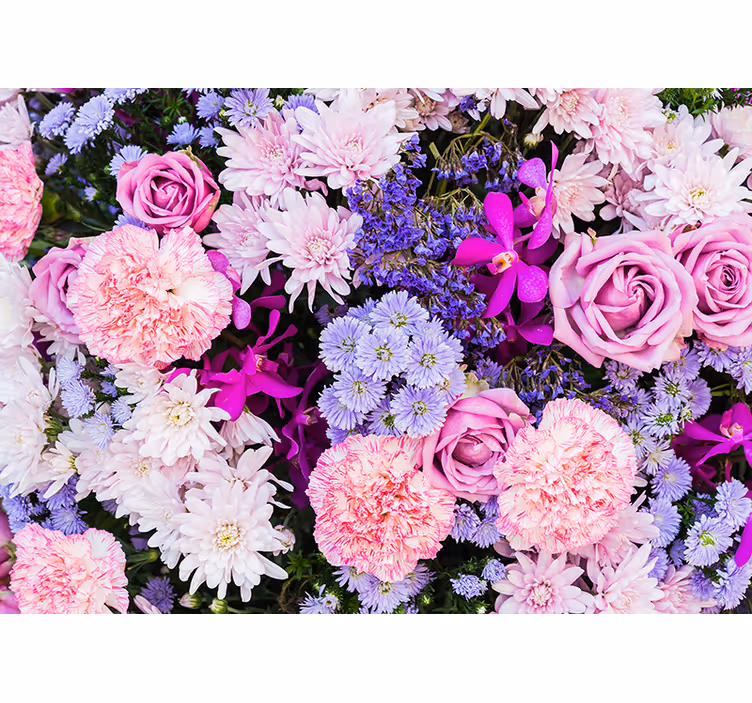 Pink blind with vibrant floral design - TenStickers