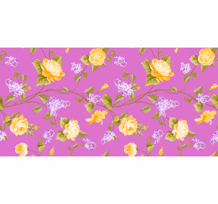 Purple blind with floral blossom design - TenStickers