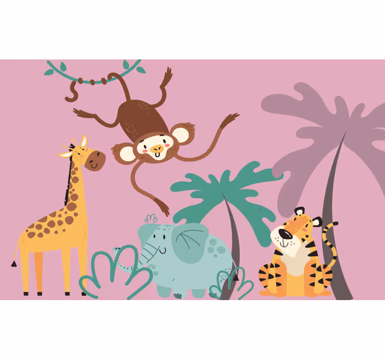 Purple blind with colorful safari animal prints - TenStickers
