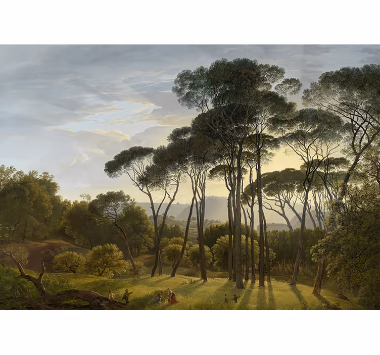 Living room blind italian forest view - TenStickers